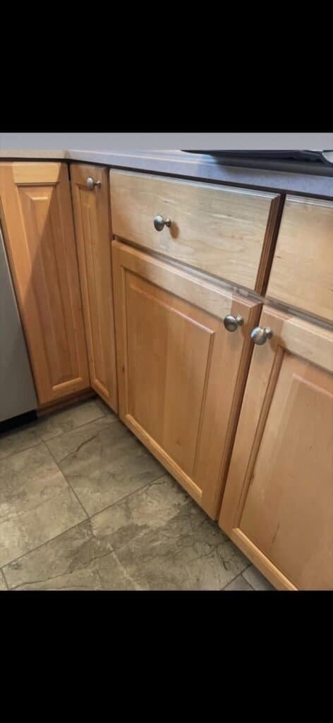 Cabinet painting and refinishing services for kitchens.